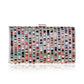 Acrylic Multicolor Rhinestones Square Bag with Chain