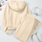 Half Snap Long Sleeve Hooded Top and Pants Set