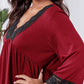 Plus Size Lace Detail V-Neck Lounge Dress