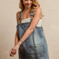 Washed Adjustable Strap Denim Overall Dress