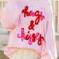 Valentine’s Day HUG AND KISSES Round Neck Sweatshirt