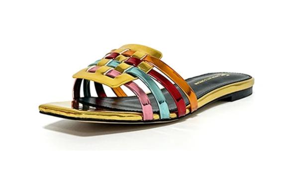 Colorful Woven Open Toe Slippers