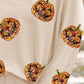 Sequin Pumpkin Round Neck Top and Shorts Set