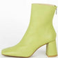 Square Toe High Heel Ankle Boots