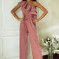 Ruffled Tied One-Shoulder Jumpsuit