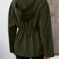 Drawstring Zip Up Hooded Jacket