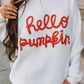 Contrast Letter Round Neck Long Sleeve Sweater