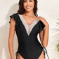 Ruffled V-Neck One-Piece Swimwear