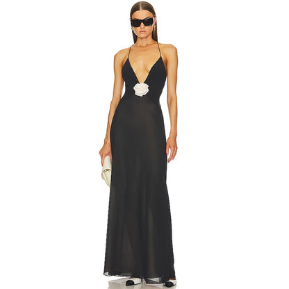 Deep V-Neck Backless Spaghetti Strap Dress