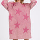 Washed Star Print Round Neck Dress