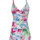 Printed Spaghetti Strap Top and Skirt Swim Set