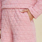 Texture Round Neck Long Sleeve Top and Shorts Set