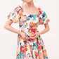 Square Neck Puff Sleeve Floral Dress