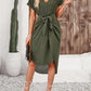 Tied Surplice Short Sleeve Dress