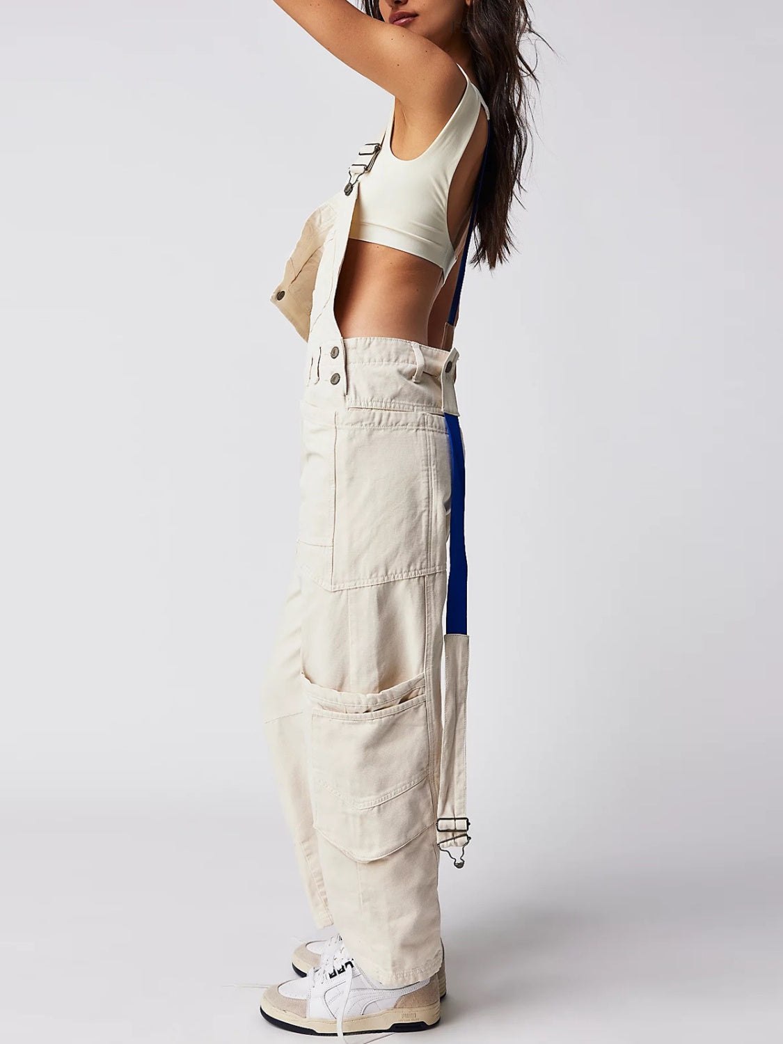 Pocketed Wide Strap Denim Overalls