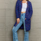 Plaid Fringe Trim Open Front Longline Cardigan