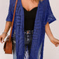 Openwork Open Front Cardigan with Fringes