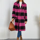 Plaid Double-Breasted Long Sleeve Coat