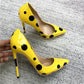 Polka Dot Pointed Toe High Heel Shoes