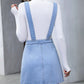 Wide Strap Denim Overall Dress