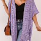 Openwork Open Front Cardigan with Fringes