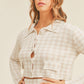 Houndstooth Cropped Knit Cardigan and Mini Skirt Set