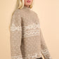 Christmas Element Mock Neck Long Sleeve Sweater