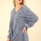 Mineral Washed Oversized A-Line Mini Dress