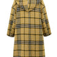 Plaid Double-Breasted Long Sleeve Longline Coat