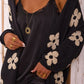 Flower Open Front Long Sleeve Cardigan