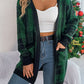 Plaid Open Front Long Sleeve Cardigan