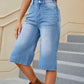 High Waist Denim Shorts with Pockets