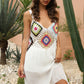 Geometric V-Neck Spaghetti Strap Cover Up Dress