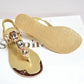 Rhinestone Metal Decor Back Strap Sandals