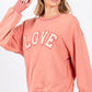 LOVE Path Applique Drop Shoulder Sweatshirt