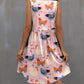 Printed Round Neck Sleeveless Dress