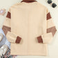 Color Block Johnny Collar Long Sleeve Sweatshirt