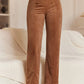 Decorative Button Straight Leg Pants