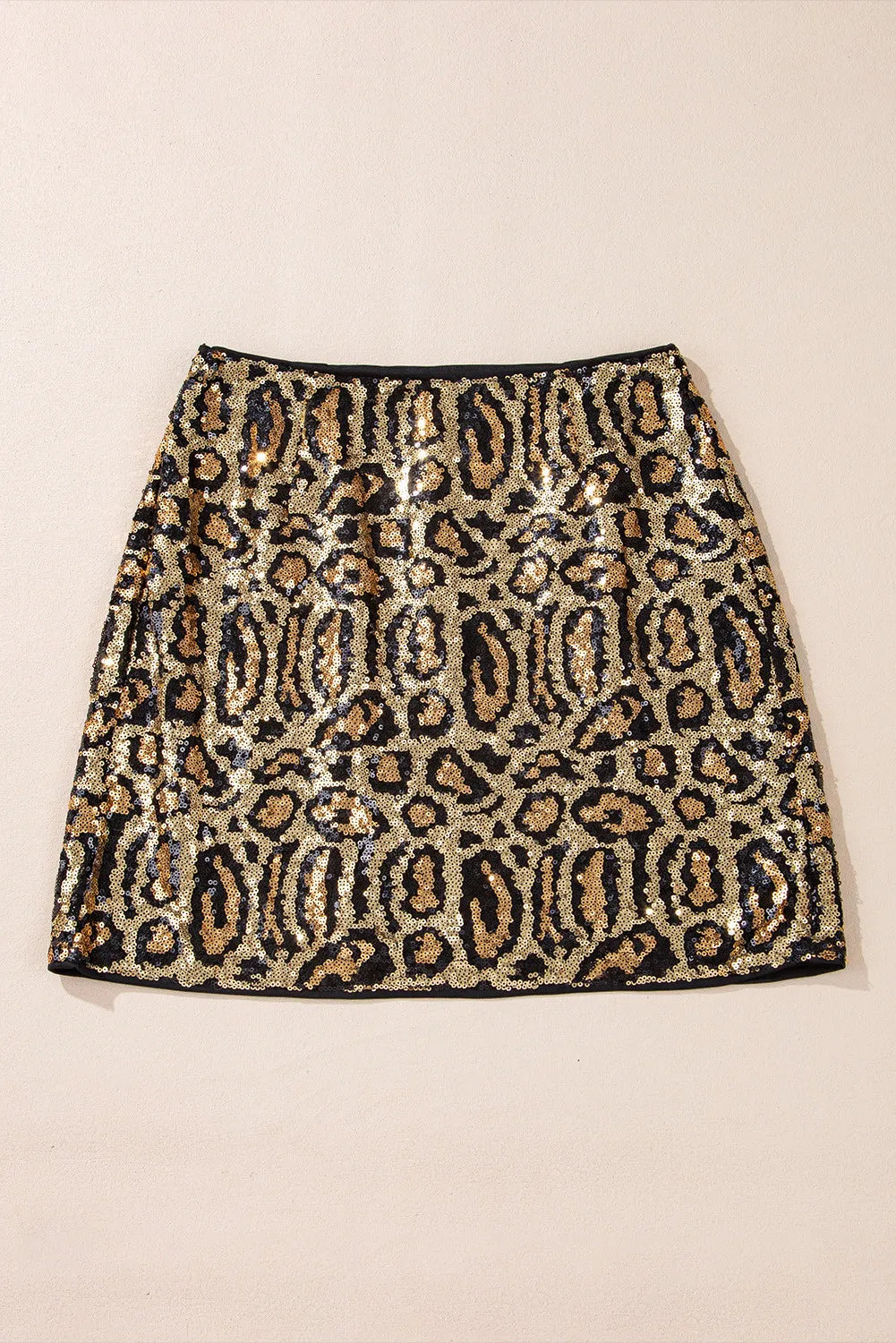 Sequin Leopard Mini Skirt