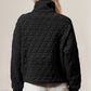 Half Zip Long Sleeve Quilted Sweatshirt with Pocket