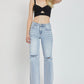 RISEN High Rise Distressed Wide Leg Jeans