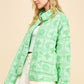 Vintage Print Open Front Jacket with Pockets