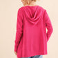 Thermal Hooded Open Front Cardigan with Pockets