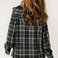 Plaid Button Up Long Sleeve Hooded Jacket