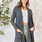 Celeste Full Size Open Front Cardigan with Pockets