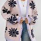 Contrast Dropped Shoulder Long Sleeve Cardigan