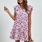 Tied Floral Cap Sleeve Mini Dress