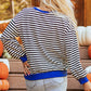 Pumpkin Striped Long Sleeve Sweatshirt