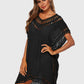 Cutout V-Neck Short Sleeve Cover-Up