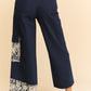 Lace Applique Wide Leg Jeans